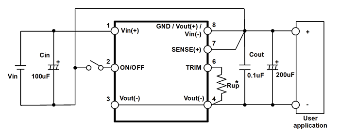Application Circuit Diagram - TDK-Lambda i6AN 75W Non-Isolated DC-DC Buck Converters